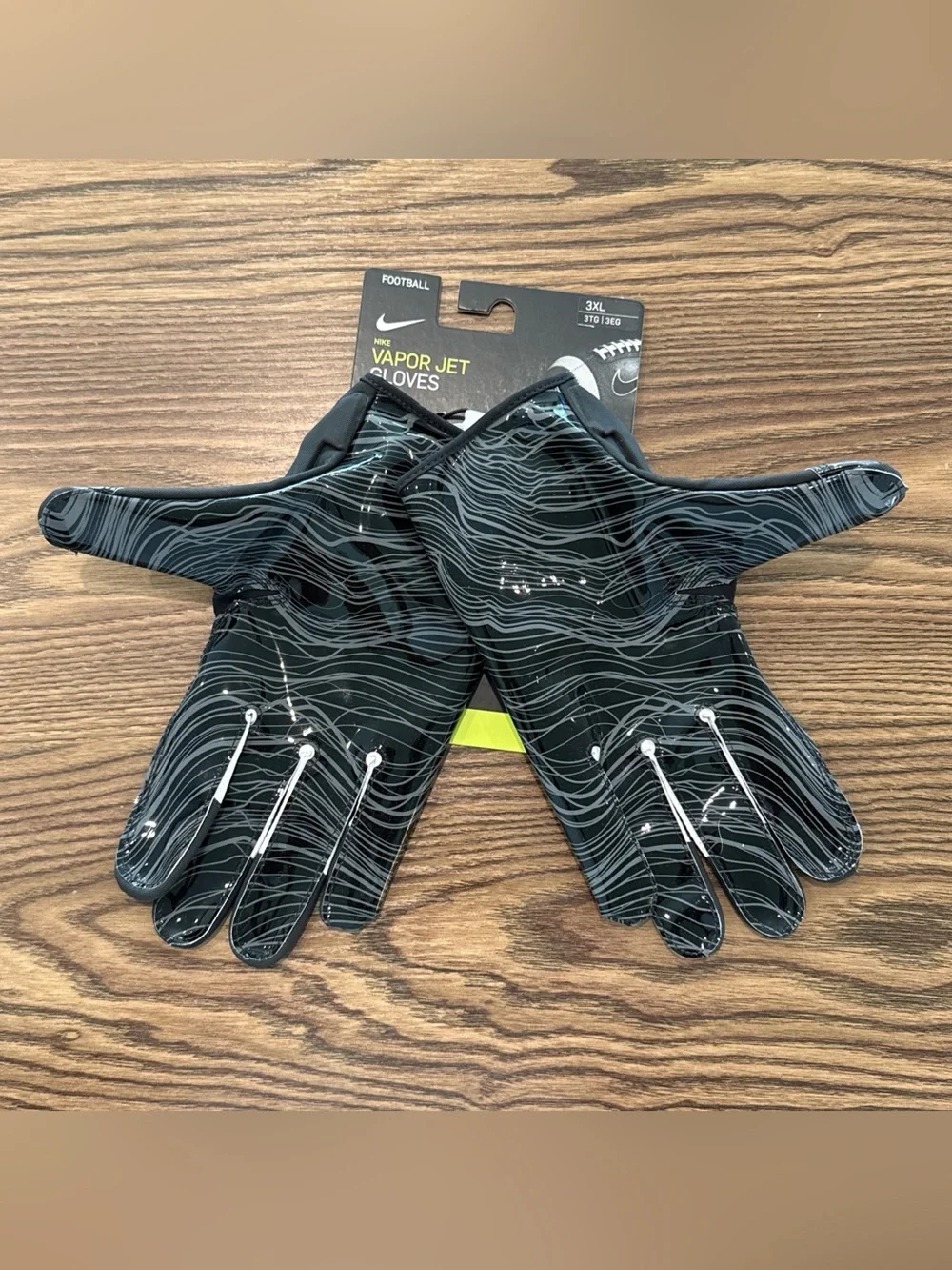 Size 3XL Nike Vapor Jet 5.0 Football Gloves Black/White PGF659-091 - NEW